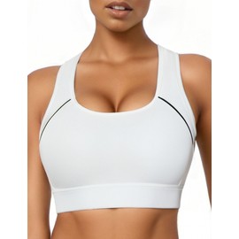 Sports Bras for Women High Support, Adjustable High Impact Sports Padded Seamless Scoop Neck Comfortable Bras(L)