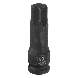 sourcing map T90 Torx Bit Socket 1/2" Drive 6 Point Torx Star Screwdriver Socket Adapter CR-MO Steel Lengthen Impact Bit Sockets for Electric Ratchet Wrenches Fastening Screws