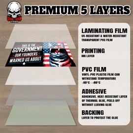 This is The Government Our Founders Warned Us About | Bumper Sticker or Car Magnet | Cat Lady Black Magnetic Bumper for Trucks Cars [7.5x3.75]