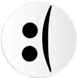 Kiwi Gifts Sad Face Emoticon - 3 Pack Circle Stickers 3" x 3" - Emoji