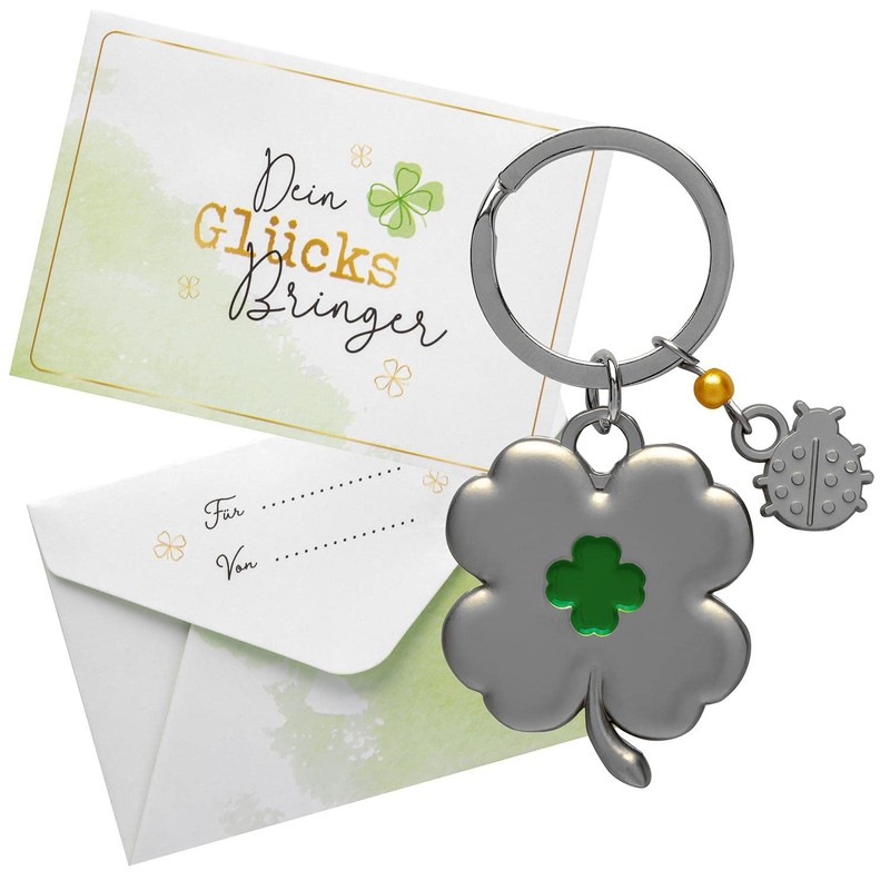 GRUSS & CO Key Ring Clover Leaf Your Lucky Charm