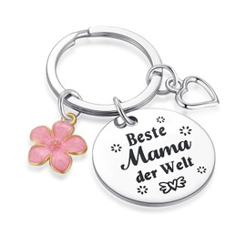 JUDZZM Best Mum in the World Keyring Best Mum Gifts Mother's Day Gift Christmas Gifts for Mum Birthday Gift for Best Mum, silver-jm-mama-1