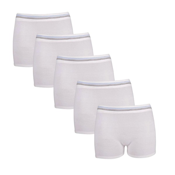Knit Mesh Surgical Pants [5 Pack] Disposable Underwear for Postpartum, Hospital Recovery, Incontinence, Maternity - High Waisted, Soft, Stretchy, Breathable Underpants - Washable Multiple Times (M/L)