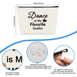 Dancer Gift Dance Lover Gift Cosmetic Bag Dance Teacher Gift Recital Ballet Tap Dancer Gift Makeup Bag for Women Dancing School Gifts Dance Cheer Team Gift for Girls Christmas Birthday Gift for Dancer