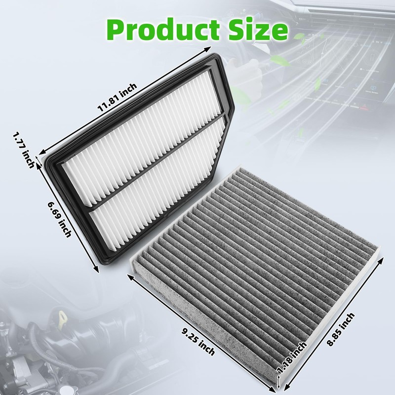 AUTOKAY 80292SDAA01 17220RV0A00 Cabin Engine Air Filter Set Fits for