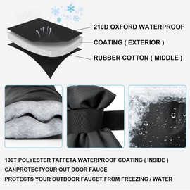 ieron Outdoor Tap Cover, 2 Pcs Winter Protection Cover for Outdoor Water Tap Jacket Insulated Protector from Freezing Waterproof Black