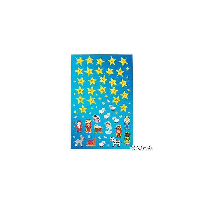 Giant Advent Calendar Sticker Scene for Christmas (set of 12)