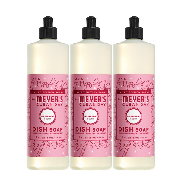 Mrs. MEYER'S CLEAN DAY Liquid Dish Soap, Peppermint Scent, 16