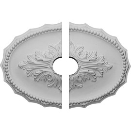 Ekena Millwork CM16OX2-03500 Oxford Ceiling Medallion, 16 7/8"W x 11 3/4"H x 3 1/2"ID x 1 1/2"P, Factory Primed