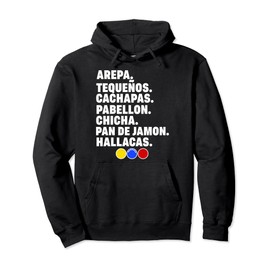 Venezuela Essen Arepa Pabellon Cachapas Pabellon Chicha Pullover Hoodie, black