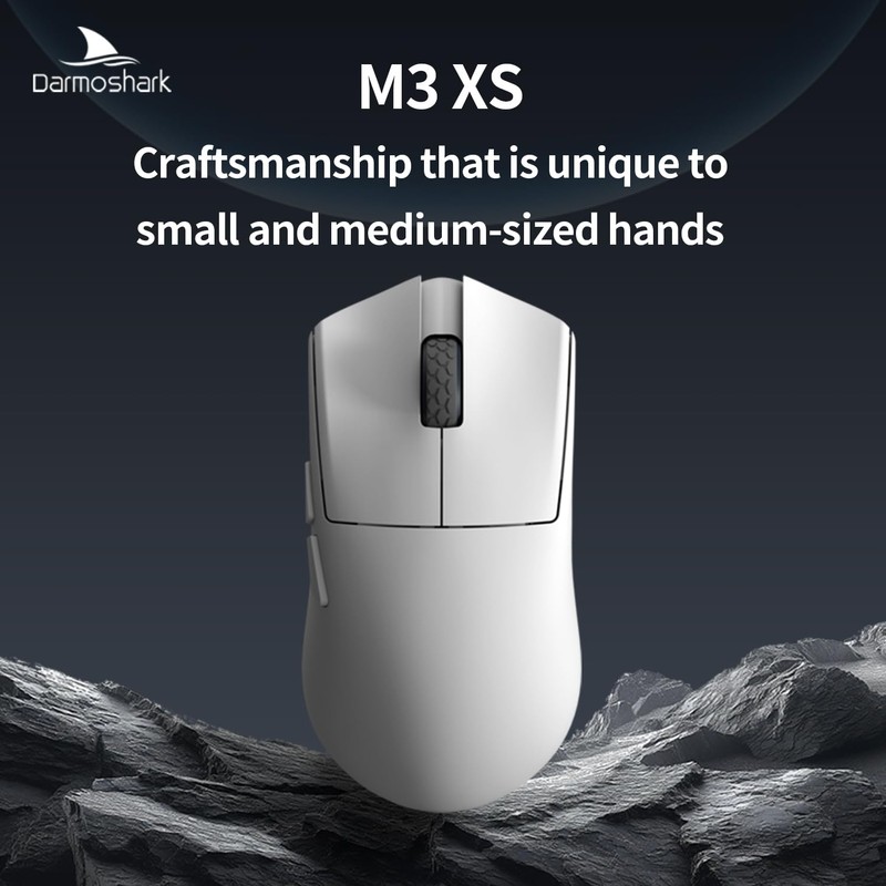Darmoshark M3XS Wireless Gaming Mouse,Tri-Mode 2.4G/USB-C/Bluetooth Mouse Up to 26000DPI,PAW3395