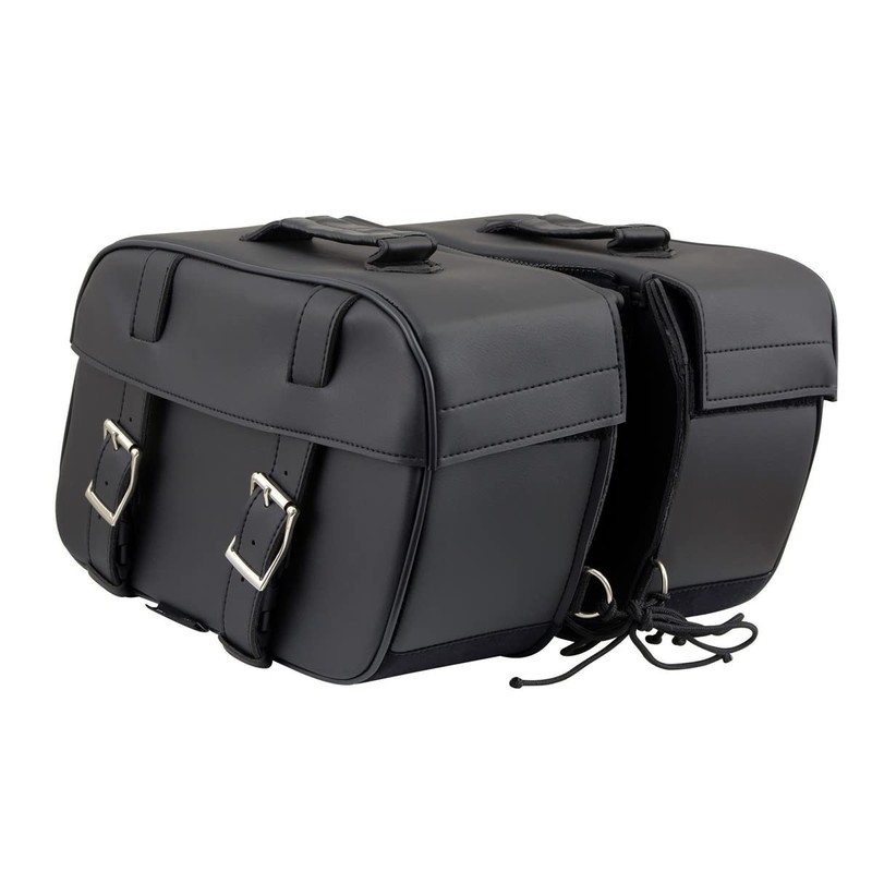 Milwaukee Leather SH57701 Black Medium PVC Zip-Off Motorcycle Saddlebag -