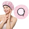 Waterproof Shower Caps for Women, Double-Layer Adjustable Large Shower Cap,