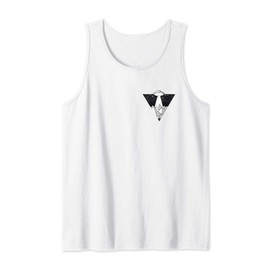 UFO Abducting a Mountain with Stars in Geometric Triangle Tank Top