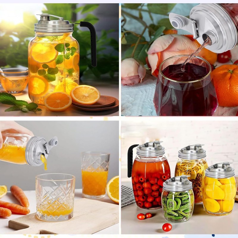 Vikarland Mason Jar-Tapa de Acero Inoxidable con Pico Vertedor para