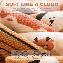 5 Pairs Baby Socks with Grip, Soft Cotton Anti-Slip Toddler Crew Socks For 0-12 Months/1-3/3-5/ Years Old Boys Girls Kids Infant Non Slip Ankle Socks Unisex Crawling Socks for Babies Boy Girl