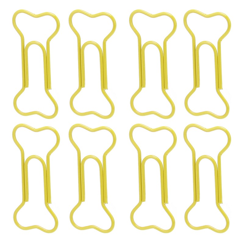 100pcs Colored Dog Bone Shape Paper Clips Black Lightweight Notebook