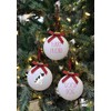 Rae Dunn Christmas Ornaments - Set of 3 White Glass