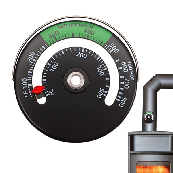 Magnetic Stove Pipe Thermometer, Wood Stove Temperature Meter with Large