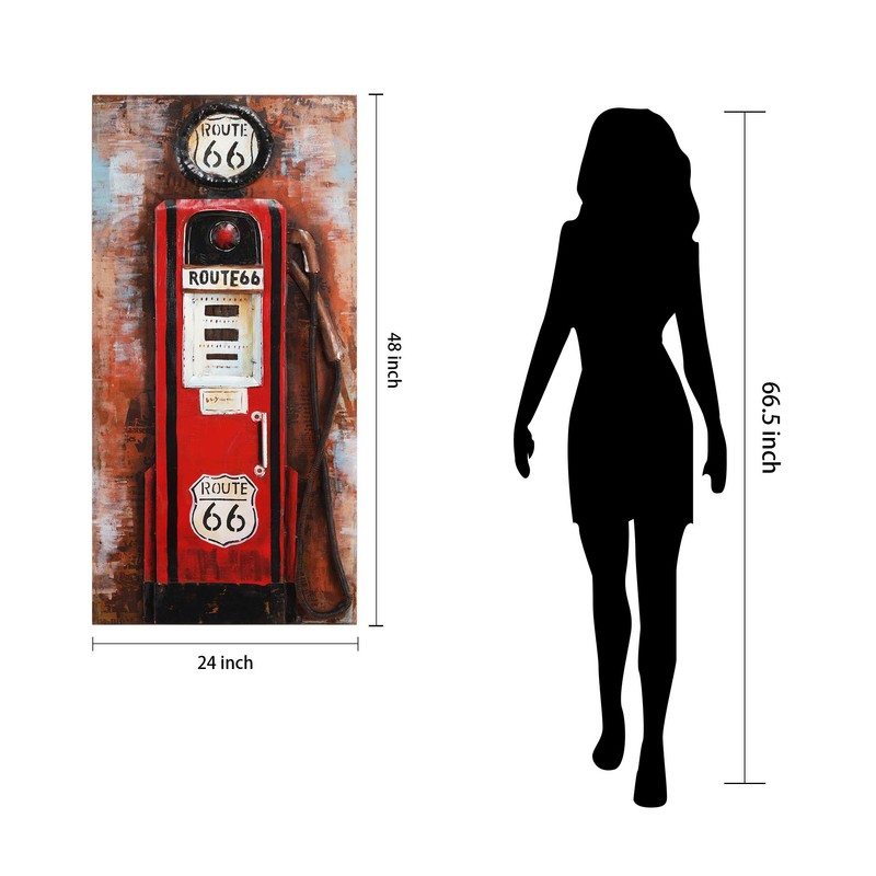 Empire Art Direct "Gas Pump" Mixed Media Hand Painted Iron