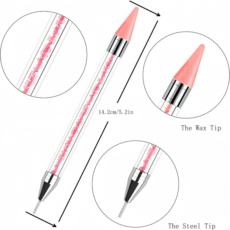 SinceReal 6 Pcs Rhinestone Picker Tool, Rhinestone Picker Dotting Wax