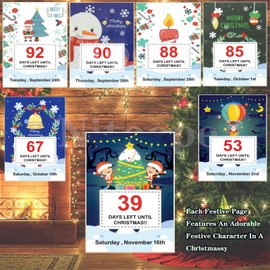 100 Day Christmas Countdown Calendar 2024,Christmas Countdown Calendar, Desktop Advent Calendar for Home Office Room Decor, Xmas Count Down Gift (Multicolor)