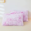 ERLOXO Shaggy Tie Dye Purple Pillow Cover, Ultra Soft Fuzzy