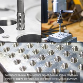 sourcing map Thread Milling Cutter 6-32 UNC M42 HSS 3 Straight Flood Tap 2B Tolerance Class