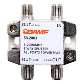 BAMF 3-Way Coax Cable Splitter Bi-Directional MoCA 5-2300MHz