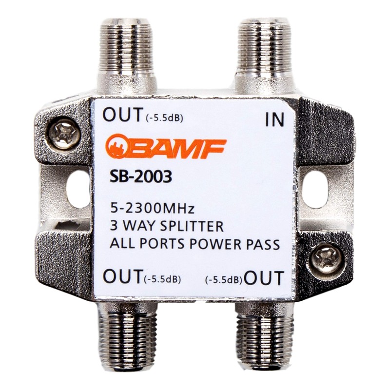 BAMF 3-Way Coax Cable Splitter Bi-Directional MoCA 5-2300MHz