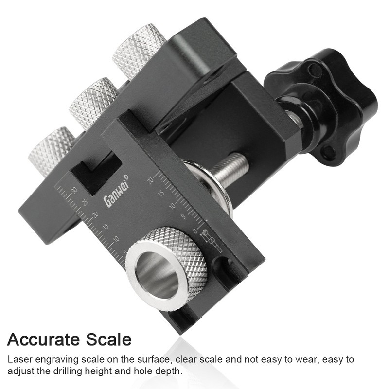 3in1 Woodworking Holes Drilling Locator Aluminum Alloy Punch Positioner Woodpiece