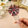 Casdre Black Red Bridal Hair Comb Silver Rhinestone Bride Wedding