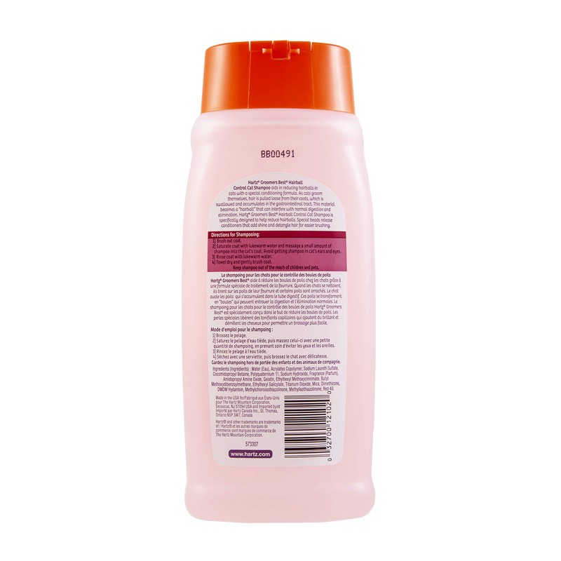 Hartz Groomer's Best Cat Shampoo, Extra Gentle Hairball Control, 15