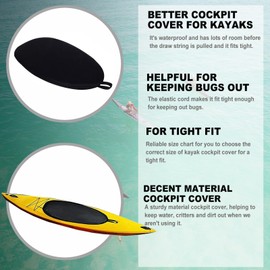 AUDIFU Kayak Cockpit Cover Waterproof UV50+ Oxford Kayak Cockpit Cover with Carry Bag(Large)