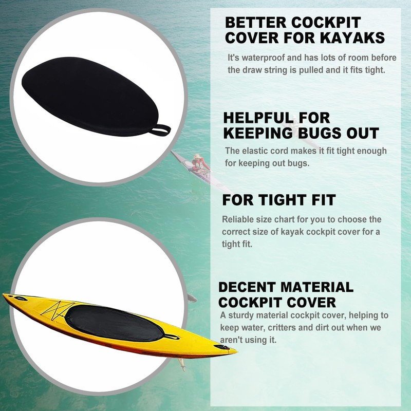 AUDIFU Kayak Cockpit Cover Waterproof UV50+ Oxford Kayak Cockpit Cover