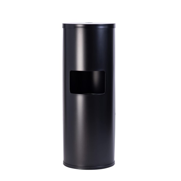 GoodEarth Black Floor Stand Wipe Dispenser - Includes High Capacity 7 Gallon Built-in Trash Receptacle - for Sports Centers, Fitness Clubs, Schools, and Commercial and Residential Facilities