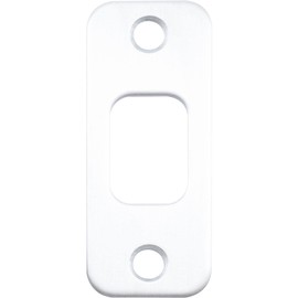 Stone Harbor Hardware Round Corner Deadbolt Strike Plate, 1-1/8" x 2-3/4", 2-1/8" Center-to-Center, Satin Chrome