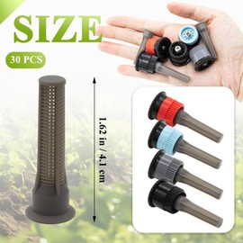 Niuohoy 30 Pack Spray Sprinkler Nozzle Filters Variable Arc Nozzle Replacement Pop Up Sprinkler Heads Generic Irrigation Filter Compatible with Hunter, RainBird Sprinklers Spray Head (Brown)