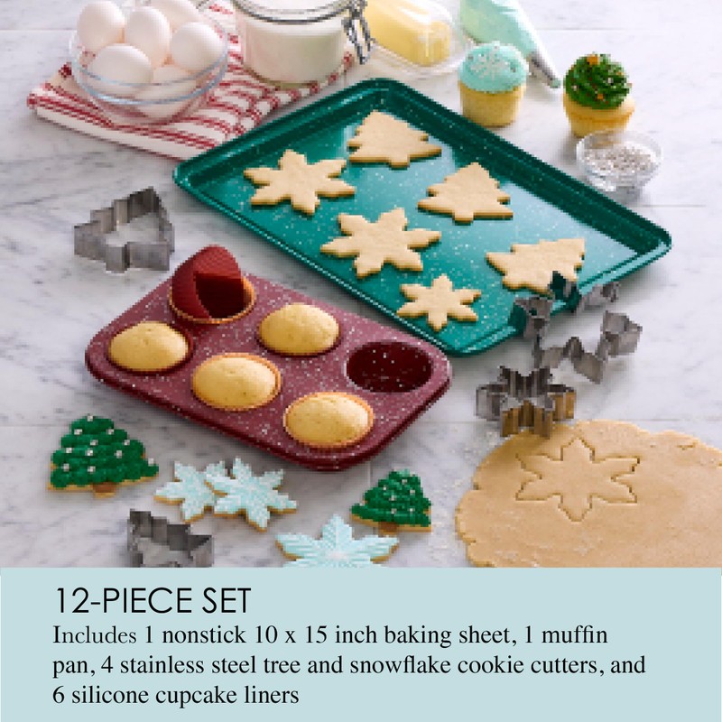 Chicago Metallic 12 Piece Holiday Baking Set, Perfect For Baking