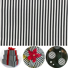 Printed Black White Striped Fabric Cotton 2 Yard Width 59 for Sewing DIY Christmas Craft and Shirt Dress