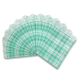 888 Display USA, Inc 100 pcs of 6” x 9” Plaid-Green Paper Gift Bags – Shopping/Sales/Tote Bags
