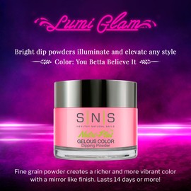 SNS Nail Dip Powder, Gelous Color Dipping Powder - You Betta Believe It (Pink/Neon) - Long-Lasting Dip Powder Nail Color Lasts 14 Days - Low-Odor & No UV Lamp Required - 1.5 oz