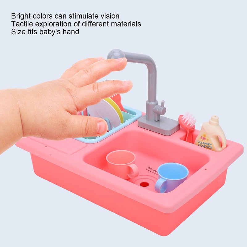 Kids Kitchen Toys Simulation Electric Dishwasher Sink Pretend Play Educational
