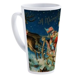 CafePress Vintage Santa Claus Sleigh Christm 17 oz Latte Mug