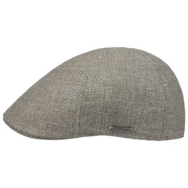 Stetson Texas Taleco Flat Cap Men - Made in The EU Wool Ivy hat Linen with Peak, Lining, Lining Summer Spring-Summer - 62 cm Grey-Beige