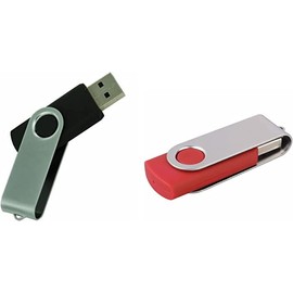 32GB pack of 2 Metal USB Stick Flash Drive Thumb Drive Pen Drive Memory Stick for External Data Storage (Black & Red)