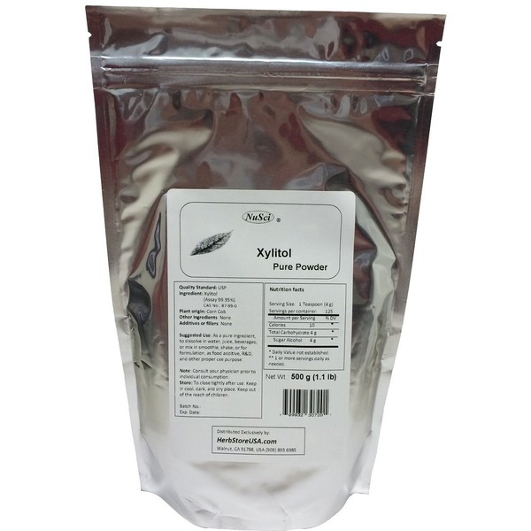 NuSci Xylitol Powder Pure Form an alternative to sugar (500 grams (1.1 lb))