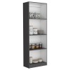 Vinton Matt Gray/White Bookcase with Spacious Tier-Shelving Designcolor: as Pic