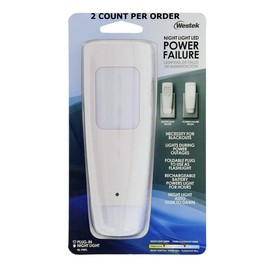 Westek Emergency Light, 2 Pack – Multi-Function LED Rechargeable Flashlight, Power Failure Light and Night Light – Must-Have Power Outage Lights, Ideal for Storms, Blackouts – NL-PWFL AmerTac