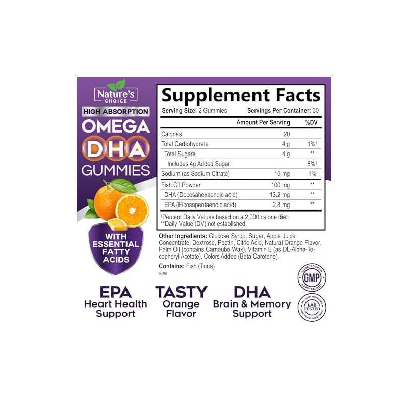 Omega 3 Fish Oil Gummies, Extra Strength Omega 3s with